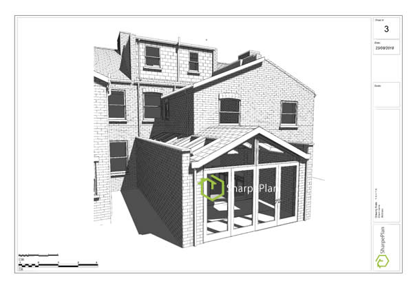 3d rear extension drawings plans